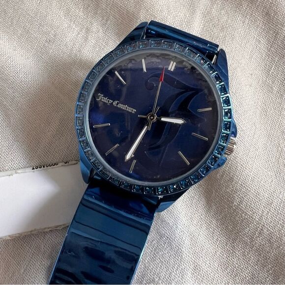 Juicy Couture Black Label Stainless Steel Blue Toned Bracelet Watch MSRP $125 main image 7